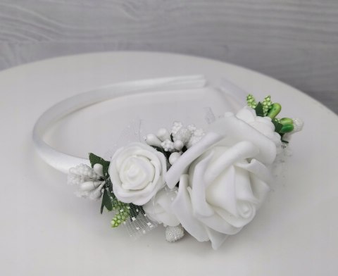 Opaska komunijna, z kwiatami