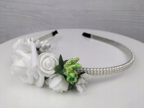 Opaska komunijna, z perełkami