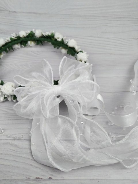 Ozdobna kokarda do wianka komunijnego