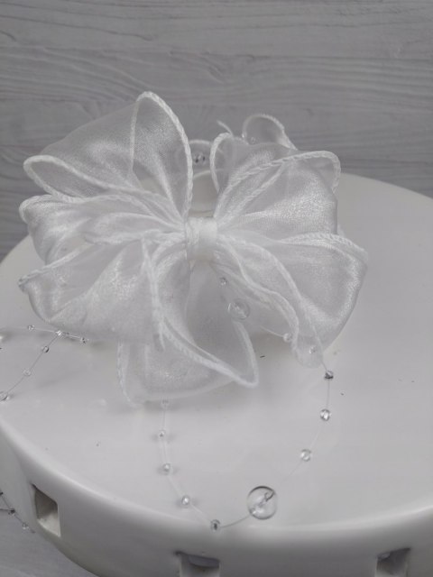 Ozdobna kokarda do wianka komunijnego