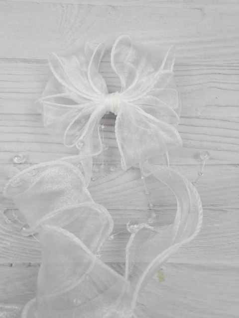 Ozdobna kokarda do wianka komunijnego